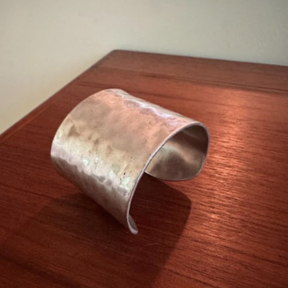 Hammered Silver Cuff Bracelet